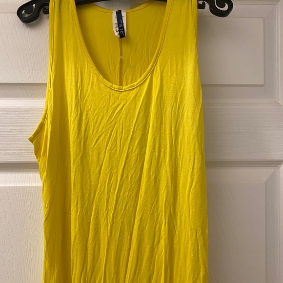 PLUS size yellow dress with fringes - Picture 2 of 3